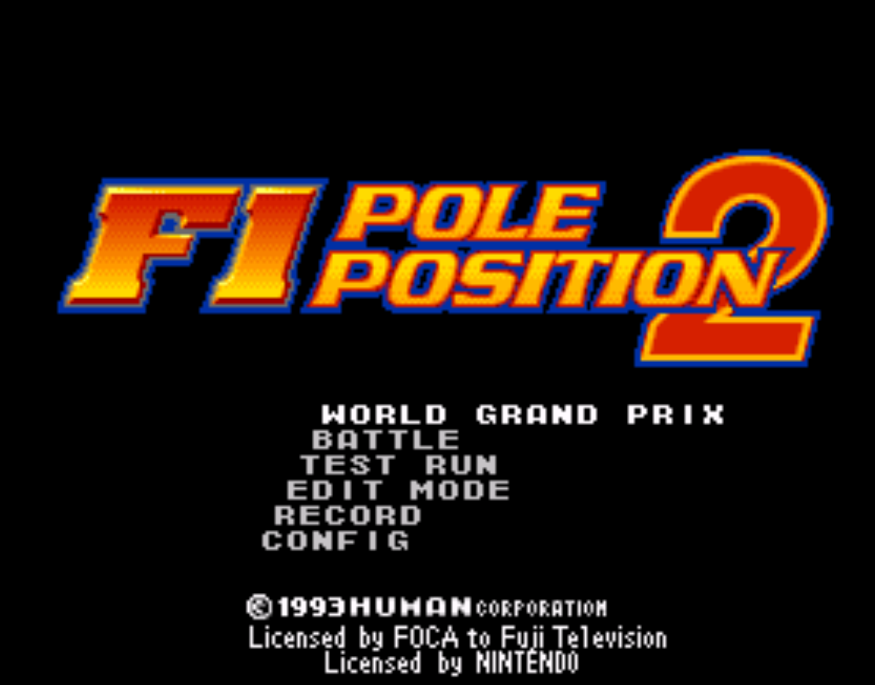 F1 Pole Position 2 Title screen